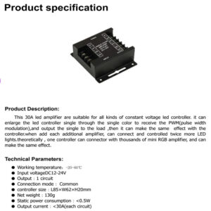 30A 12-24V Tek Renk Led Sinyal Güçlendirici - Görsel 3