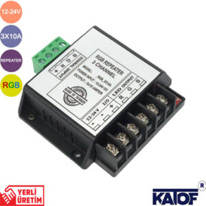 12-24V 3x10A RGB Led Sinyal Güçlendirici Repeater