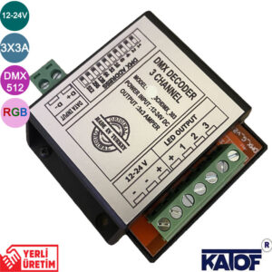 DMX512 3Kanal 3x3Amper RGB Led Decoder - Görsel 1