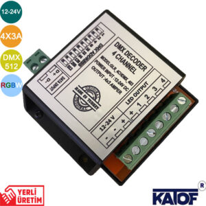 DMX512-04 4 Kanal 4x3Amper RGBW Led Decoder - Görsel 1