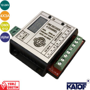 DMX512-04 4 Kanal 4x3Amper Dijital Decoder - Görsel 1