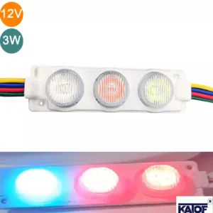 12Volt 3Watt 3 lü Mercekli RGB Modül Led 20 Adet