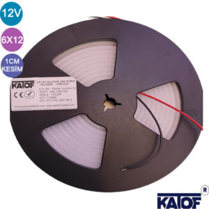 12V 6x12mm Gün Işığı 1cm Kesim Silikon Esnek Neon Led (5 metre) - Görsel 7