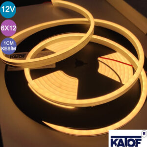 12V 6x12mm Gün Işığı 1cm Kesim Silikon Esnek Neon Led (5 metre)