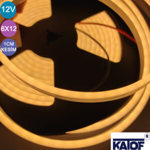 12V 6x12mm Gün Işığı 1cm Kesim Silikon Esnek Neon Led (5 metre) - Görsel 5