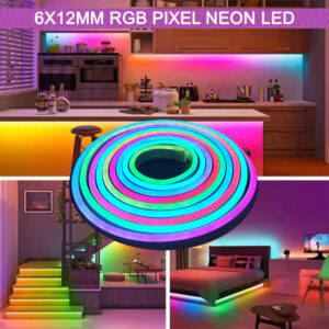 12V WS2811 6X12mm RGB Piksel Neon Led 5 Metre - Görsel 3