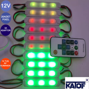 12V ARGB Pixel Modül 14 Tuş RF Kumandalı Adaptörlü Set - Görsel 3
