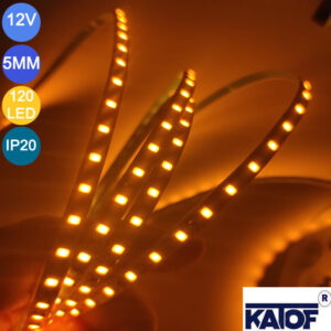 12V 5mm Gold Sarı 2835smd IP20 120ledli Şerit Led - Görsel 3