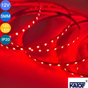 12V 5mm Kırmızı 2835smd IP20 120ledli Şerit Led - Görsel 4