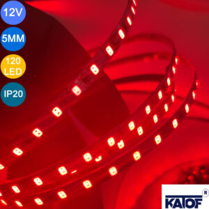 12V 5mm Kırmızı 2835smd IP20 120ledli Şerit Led - Görsel 3