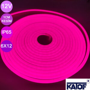 12V 6x12mm Pembe 1cm Kesim Mix Silikon Esnek Neon Led - Görsel 5