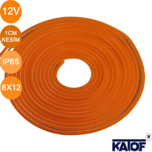 12V 6x12mm Turuncu 1cm Kesim Mix Silikon Esnek Neon Led