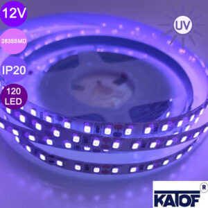 12V 2835smd IP20 120ledli UV (ultraviyole) Şerit Led (5Metre) - Görsel 4