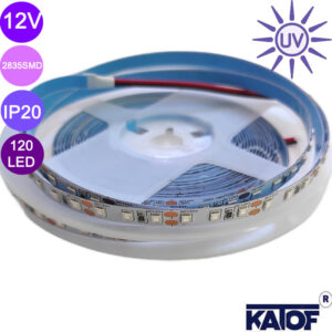 12V 2835smd IP20 120ledli UV (ultraviyole) Şerit Led (5Metre) - Görsel 5