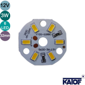 12Volt 3Watt 5730smd Pcb Led 32mm - Görsel 3