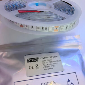 12V 5050smd UV 3 Çip IP65 60ledli Şerit Led 5 Metre - Görsel 3