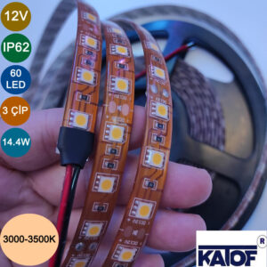 12V Gün Işığı 5050Smd IP62 60Ledli Bakır Pcb Şerit Led - Görsel 3