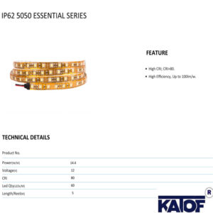 12V Gün Işığı 5050Smd IP62 60Ledli Bakır Pcb Şerit Led - Görsel 5