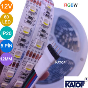 12V RGBW Şerit Led 5050smd 60ledli IP20 12mm - Görsel 4