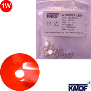 1Watt Kırmızı Power Led 620-625nm (10 Adet) - Görsel 3