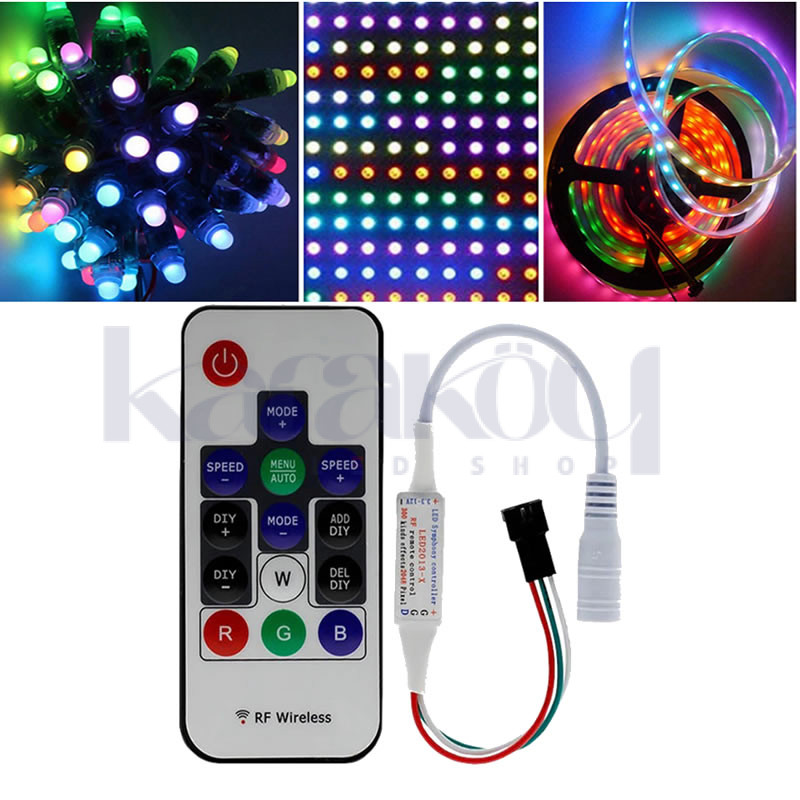 RGB Pixel Led 14 Tuşlu RF Kumandalı Kontrol Modülü | Karaköy Led Shop