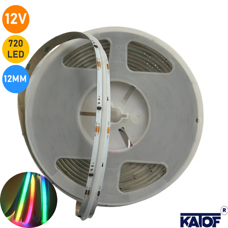 12V 12mm İç Mekan ARGB Magic Pixel Cob Şerit Led (5mt)