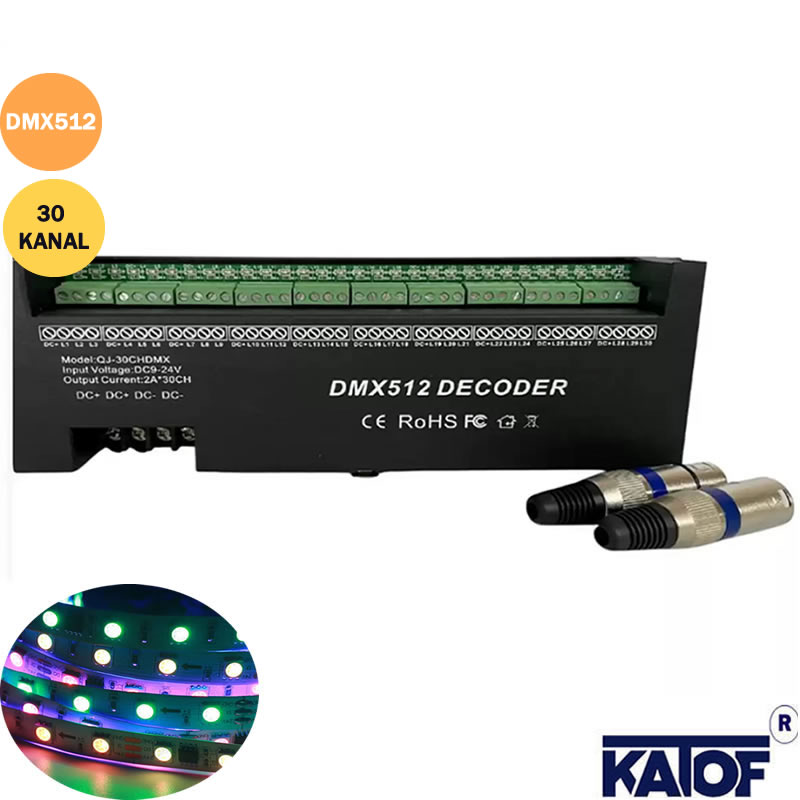 DMX512 30 Kanal RGBW Led Kontrol Decoder Dmx Led Sürücü – Karaköy Led Shop