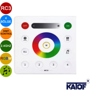 RC3 RGBW 4 Bölge Led Kontrol RF Dokunmatik Kumanda