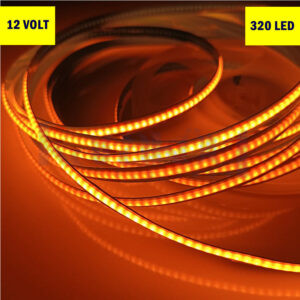 12 Volt Sarı 8 mm 320 Ledli Esnek Cob Şerit İç Mekan - Görsel 7