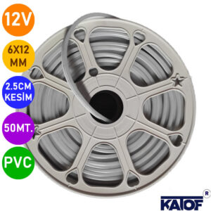 12 Volt 2.5cm Kesim 6x12mm PVC Esnek Neon Led (50 Metre)
