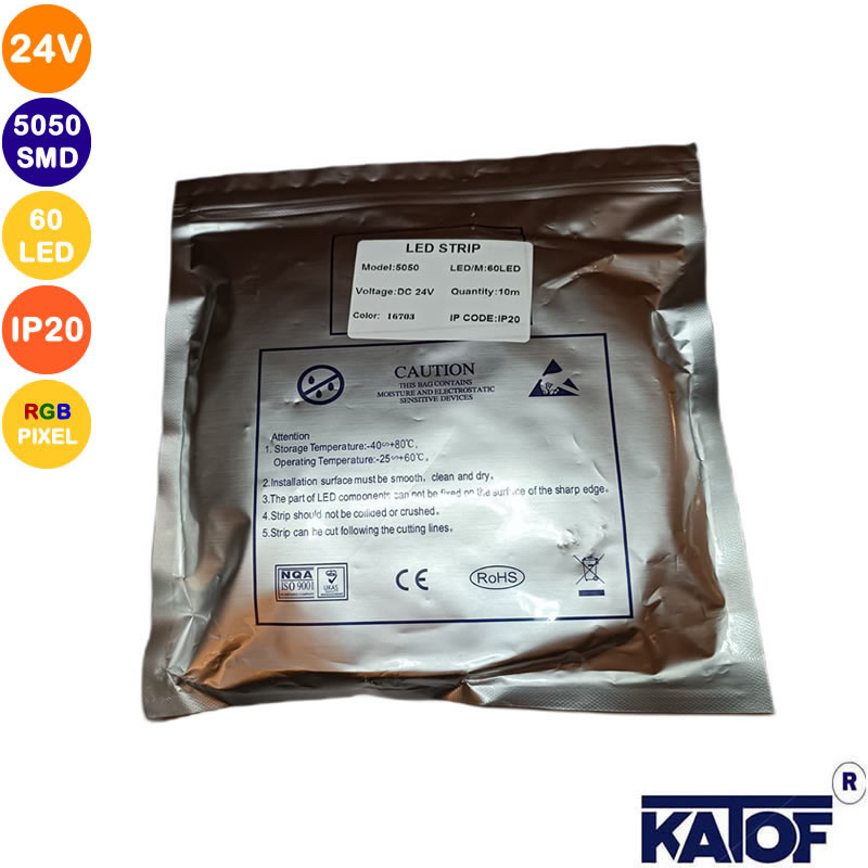 24 Volt RGB WS2811 IP20 Pixel Şerit 60Ledli (5 mt) | Karaköy Led Shop
