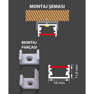 18X11.80MM Linear Led Aydınlatma Profili (Linear Led Lighting Profile) - Görsel 3