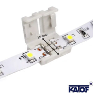 2 pin 10 mm Tek Renk Şerit Led lehimsiz bağlantı aparatı - Görsel 3