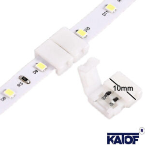 2 pin 10 mm Tek Renk Şerit Led lehimsiz bağlantı aparatı - Görsel 5