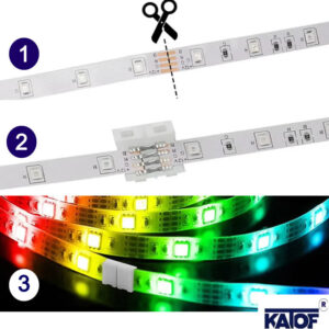 4pin RGB Şerit Led için 10mm Bağlantı Konnektörü (20 Adet) - Görsel 3