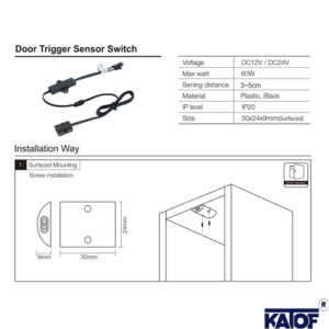 Yüzeye Monte Mobilya Dolap Kapak Sensörü Tekli - Görsel 5