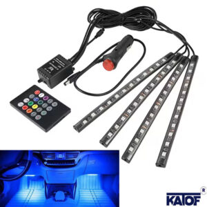 Sese ve Müziğe Duyarlı 12Ledli Ayak Altı RGB Aydınlatma Seti - Görsel 4