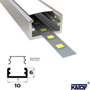 10X6mm Led Kanal Profili 3Mt. - Görsel 3