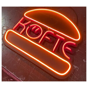 Köfte Burger Figürlü Neon Led Tabela