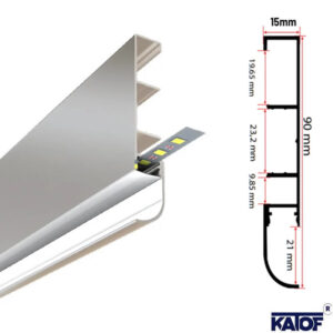90mm 3mt. Altı Ledli Oval Süpürgelik Profili - Görsel 3