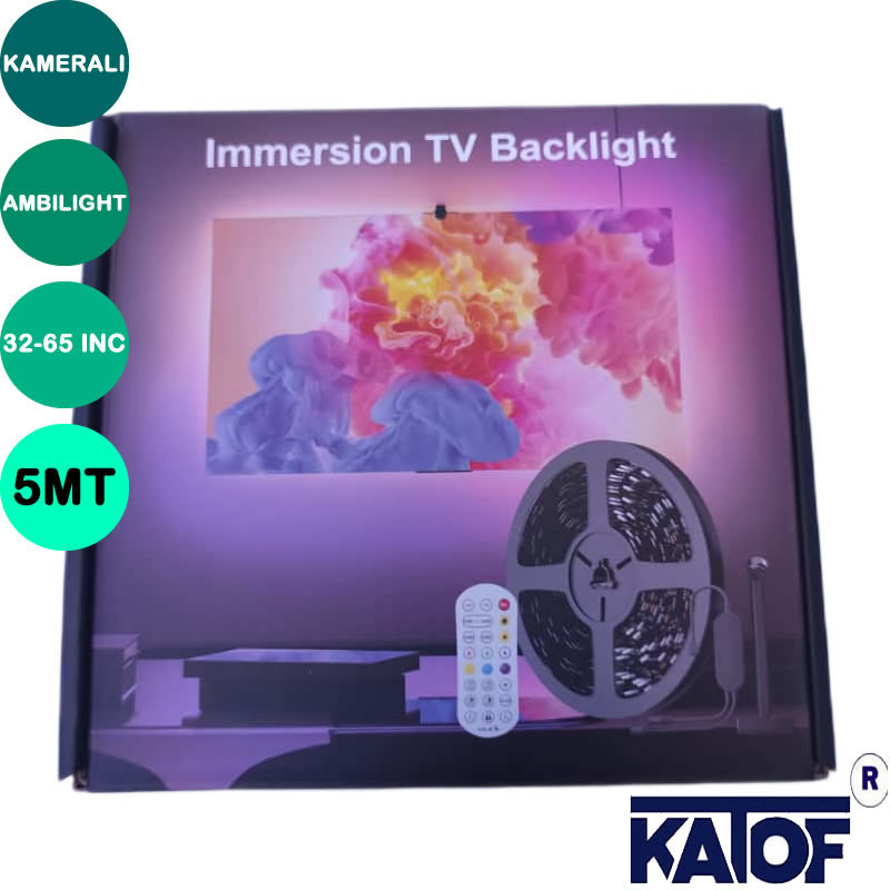 Kameralı Ambilight Televizyon (TV) arkası RGB Şerit Led Seti 5 Mt ...