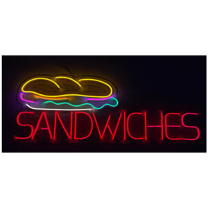 Sandwiches yazısı ve görseli Neon Led Tabela