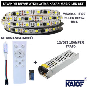 12V Beyaz Pixel Tavan ve Duvar Aydınlatma Kayar Magic Led Seti - Görsel 3