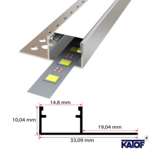 14.8mm 3mt Tek Kanatlı Ters Trimless LED Profili - Görsel 2