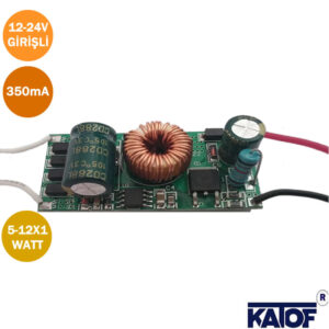 12V 5-12x1 Watt 350mA Power LED Sürücü