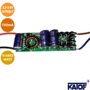 12-24V 9-18x3 Watt 700mA Powerled Sürücü