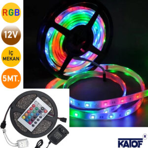 12Volt RGB Led 3 Çip İç Mekan Adaptörlü Tak Çalıştır Set - Görsel 2
