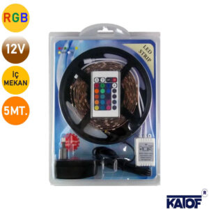 12Volt RGB Led 3 Çip İç Mekan Adaptörlü Tak Çalıştır Set - Görsel 1