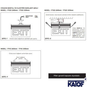 Asma Tipi Ledli Acil Yönlendirme Armatürü 17140 - 305 mm - Görsel 3
