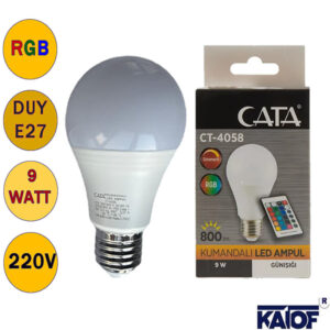 220V E27 Duylu Kumandalı RGB-Gün Işığı Led Ampul